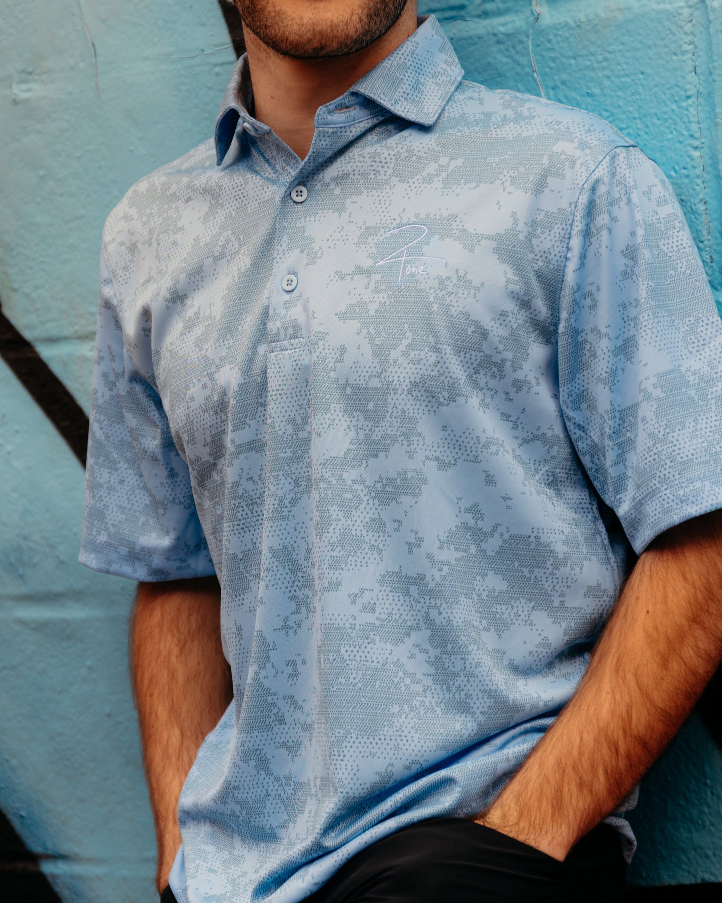 2Tone Performance Polo – Light Blue